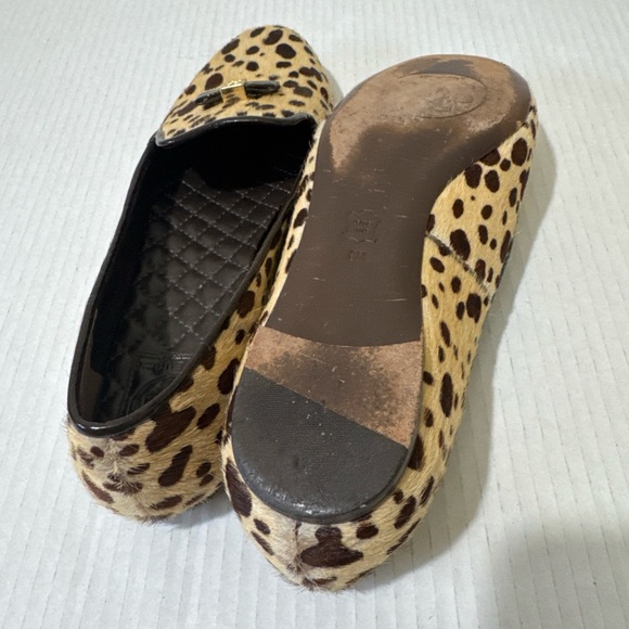 Tory Burch Fur Spotted Loafer Tan / Brown Size 8 M Excellent Condition - Picture 6 of 7